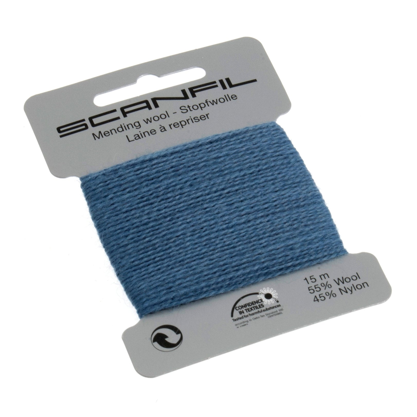 Scanfil Darning Thread - White, 15 Metre Length, 55% Wool / 45% Polyamide For Mending Socks & Sweaters - View #2
